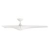 Modern Forms Zephyr 3-Blade Smart Ceiling Fan 62in Matte White with 3000K LED Light Kit and Remote Control FR-W2006-62L